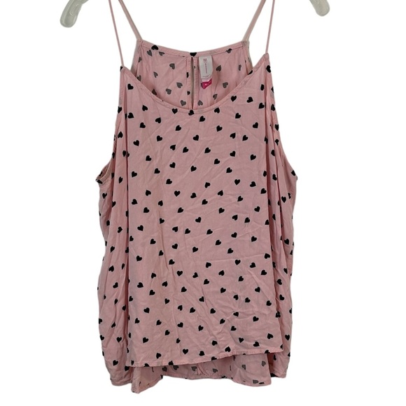 No Boundaries Pink Heart Print Tank Top 2X - Picture 1 of 5